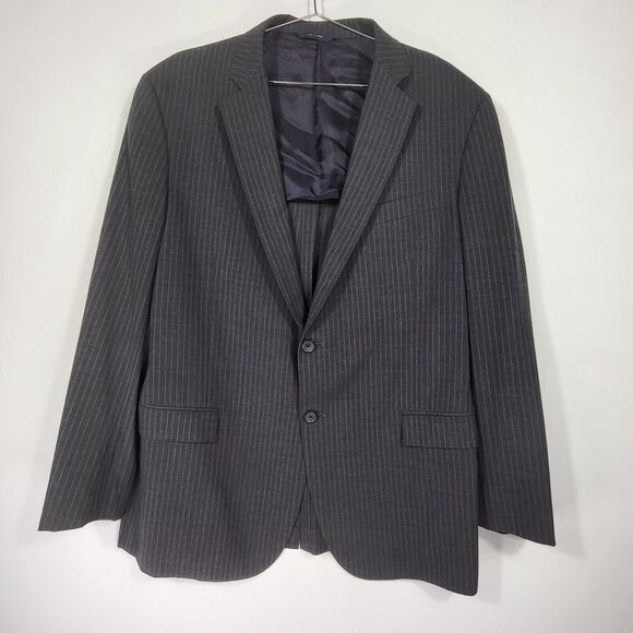 Brooks Brothers Fitzgerald Men's 46R Brooks Cool Grey Striped Jacket Sport Coat - Picture 1 of 15